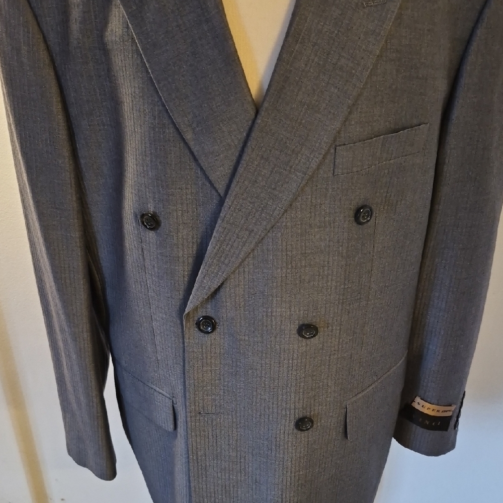 Elegant Charcoal Double-Breasted Blazer